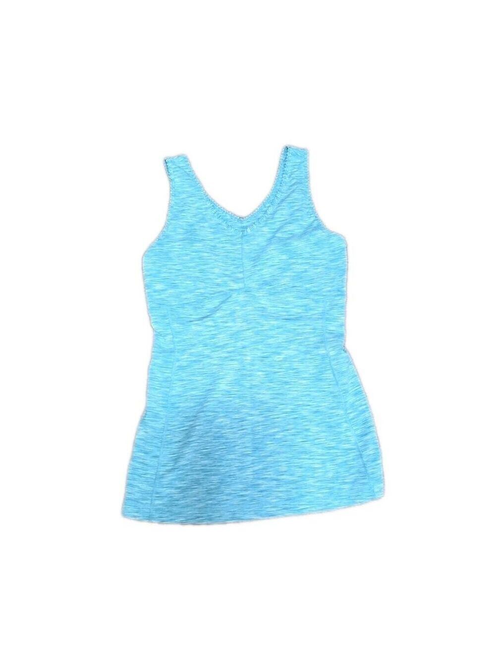 Lucy Power Tech Teal Blue Space Dye Athletic Stretch Shirt Tank Medium